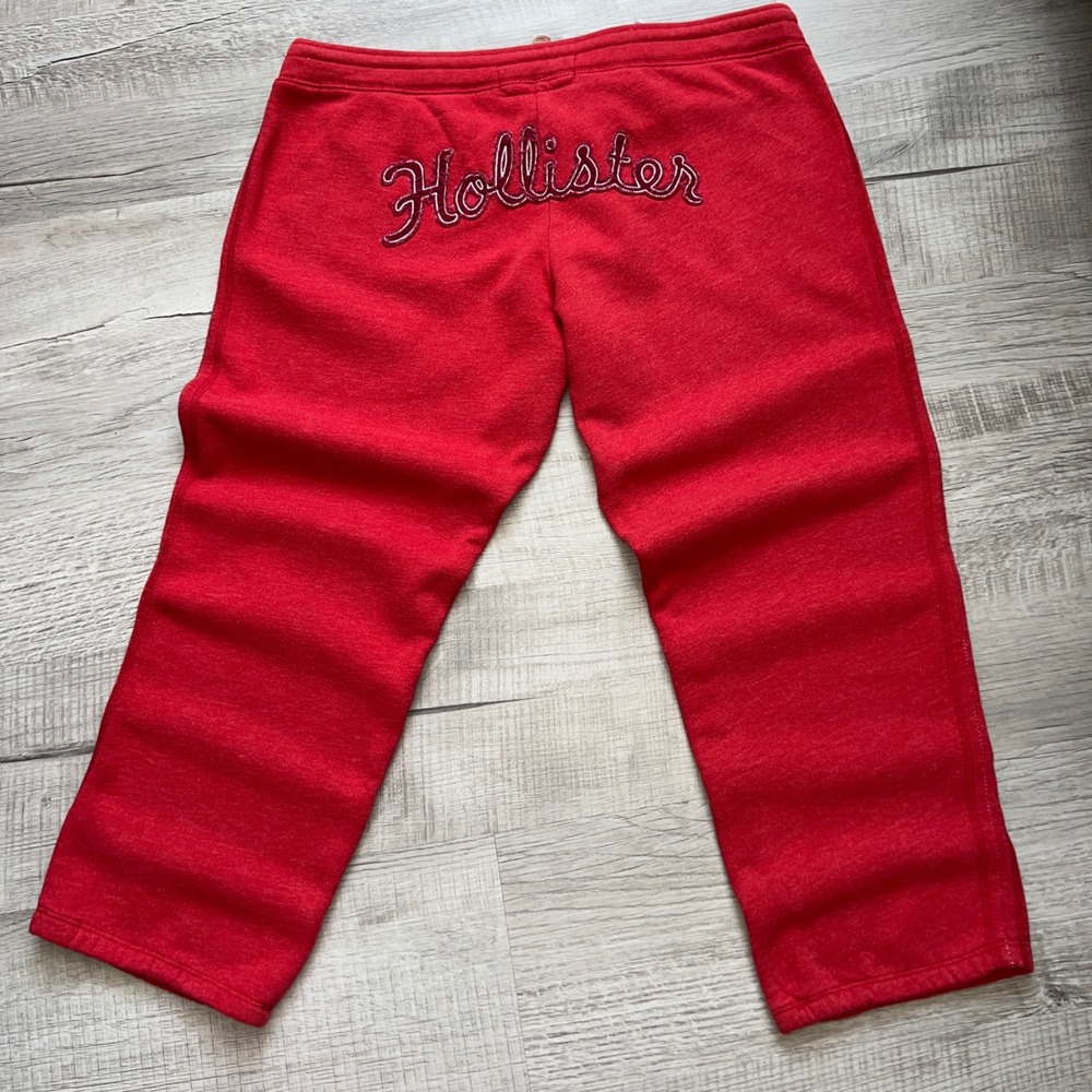 Hollister California Y2K Red Sweatpants Low RiseLogo Graphic 22 Varsity Lounge M